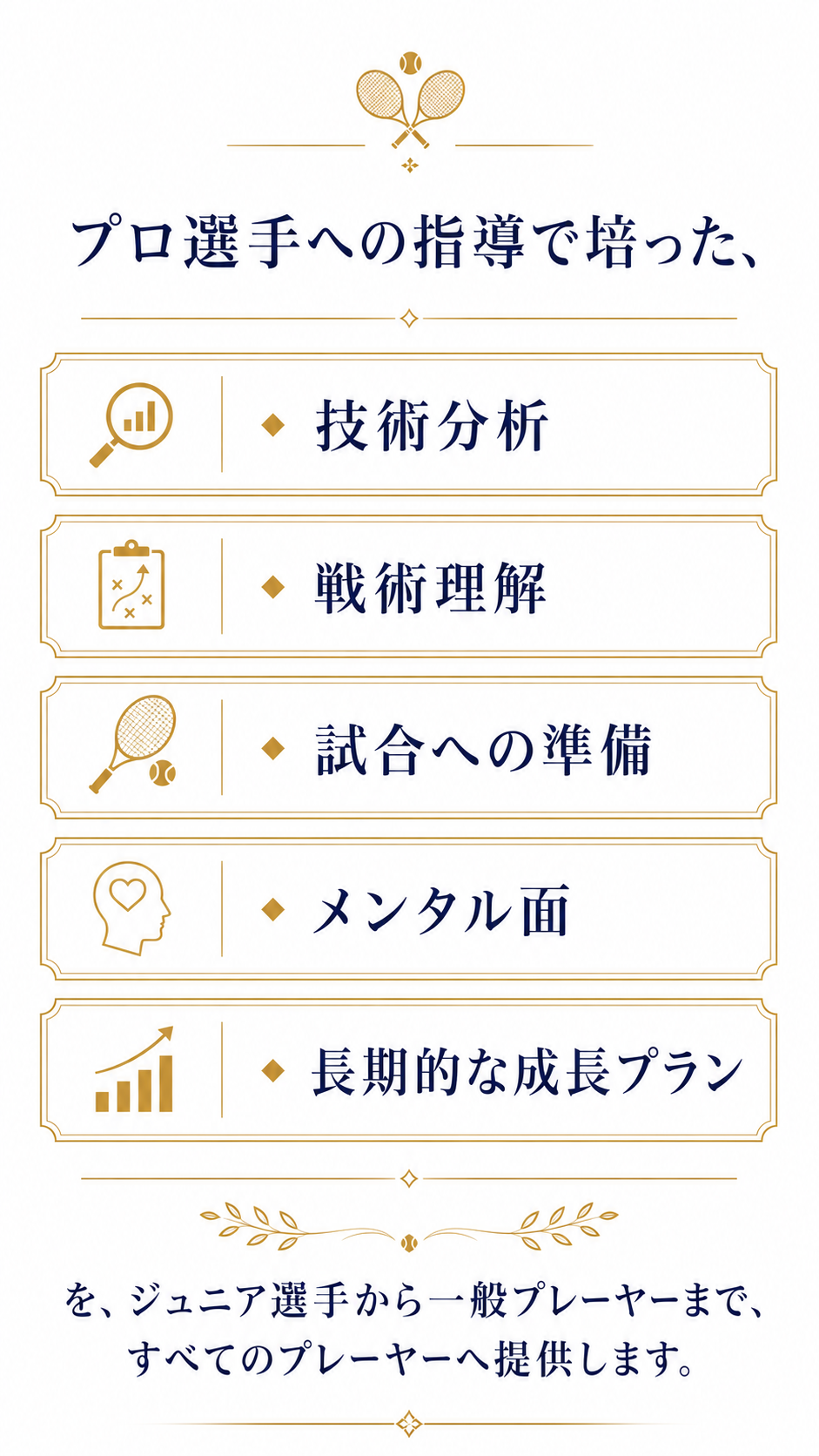 プロ選手への指導で培ったもの